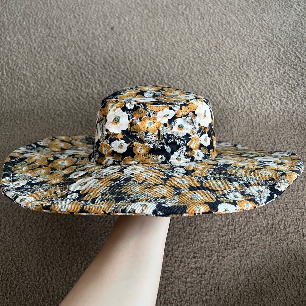 Anthropologie corduroy floral hat
